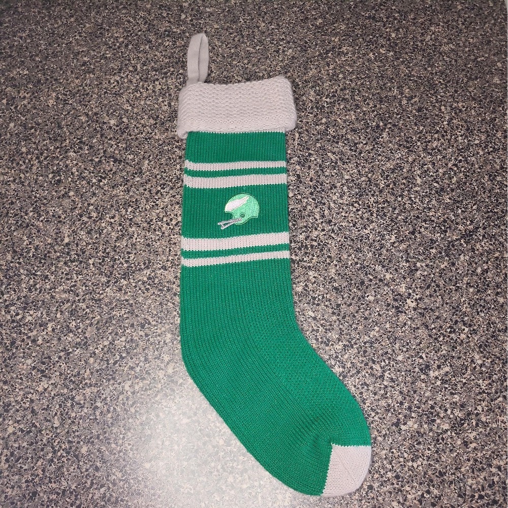 Vintage Philadelphia Eagles Knit Christmas Stocking Kelly Green NFL Football